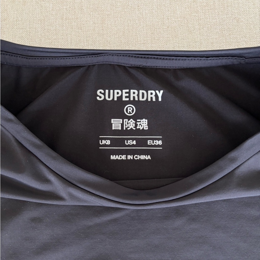 Superdry t-shirt oversized boxy cropped black short sleeves small S - Picture 3 of 9